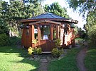 This barrel house was the first dwelling constructed at the Findhorn Ecovillage.